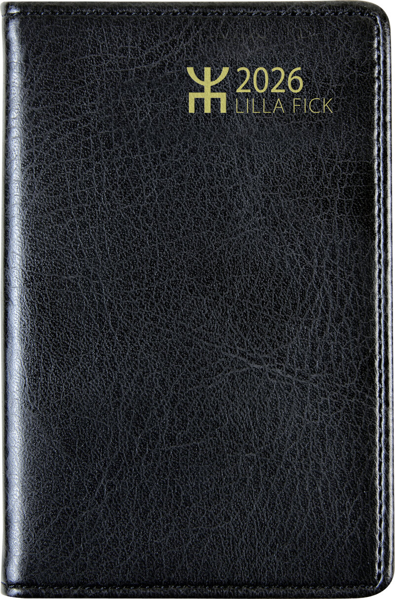 Lilla Fick · 7,2 x 10,2 cm · 232 sidor · Konstskinn · Svart · Inbunden · 1 vecka/uppslag