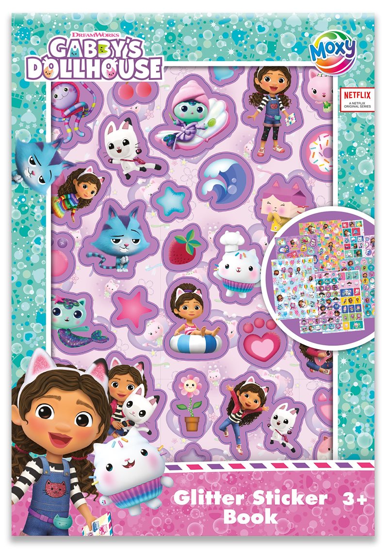Gabby klistermärken med glitter : 8 ark, A5