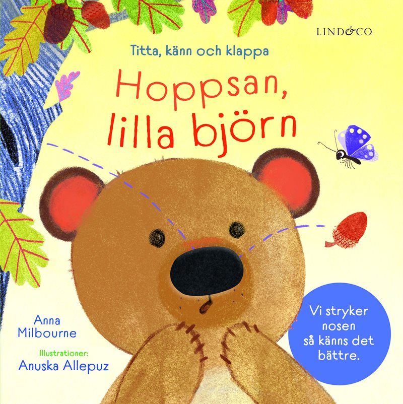 Hoppsan, lilla björn : titta, känn och klappa