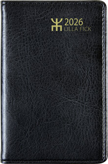 Lilla Fick · 7,2 x 10,2 cm · 232 sidor · Konstskinn · Svart · Inbunden · 1 vecka/uppslag