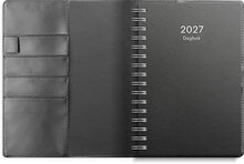 Dagbok 2027 svart konstläder