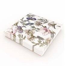 Kaffeservett 20p Blommor pastell