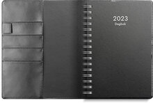 Kalender 2023 Dagbok svart konstläder